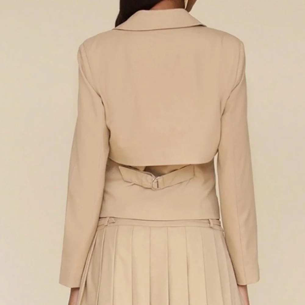 NEW Avec Les Filles Cinched Tan Blazer Size XL - Picture 2 of 9